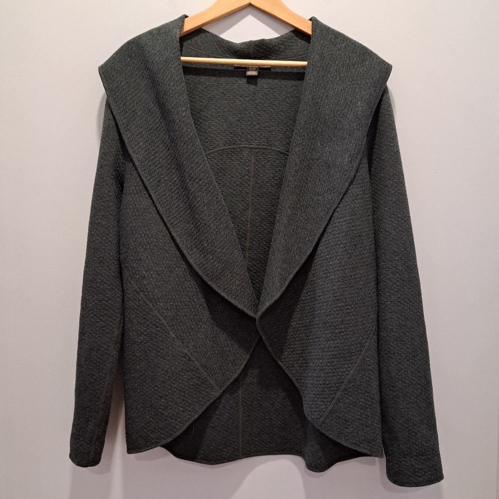 Tommy Bahama Charcoal Open Front Cottagecore Cozycore Cardigan Womens M